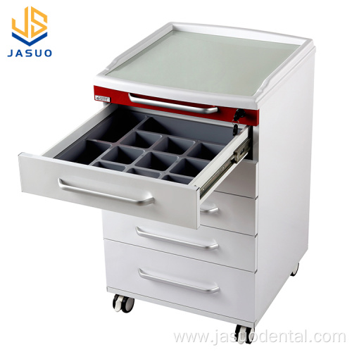 White Medical Mobile Dental Cabinet With Drawers